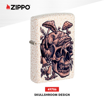 Accendino Zippo mod. 49786 Skullshroom Design Ricaricabile Antivento