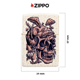 Accendino Zippo mod. 49786 Skullshroom Design Ricaricabile Antivento