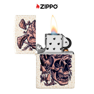 Accendino Zippo mod. 49786 Skullshroom Design Ricaricabile Antivento