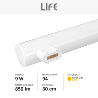 Linestra Lampadina LED S14s 9W Attacco Doppio 300mm Life
