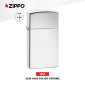 Immagine 2 - Zippo Accendino Slim a Benzina Ricaricabile ed Antivento High Polish Chrome - mod. 1610 [TERMINATO]