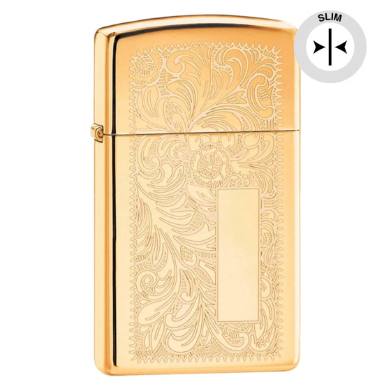 Accendino Zippo Slim mod. 1652B Brass Venetian Antivento Accendino Zippo Slim mod. 1652B Brass Venetian Antivento