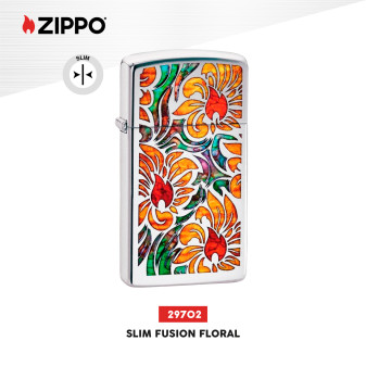Accendino Zippo Slim mod. 29702 Fusion Floral Ricaricabile Antivento