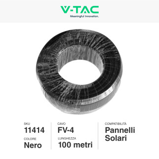 Cavo FV-4 Nero per Pannelli Solari Fotovoltaici V-Tac