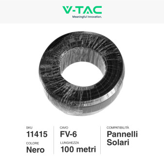 Cavo FV-6 Nero per Pannelli Solari Fotovoltaici V-Tac