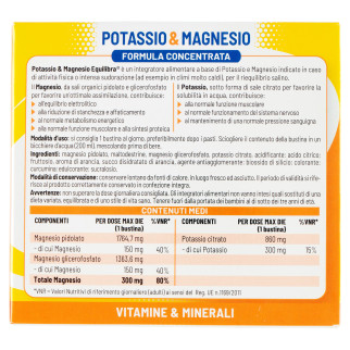 Integratore Potassio&Magnesio Vitamine Minerali - 20 Bustine Equilibra