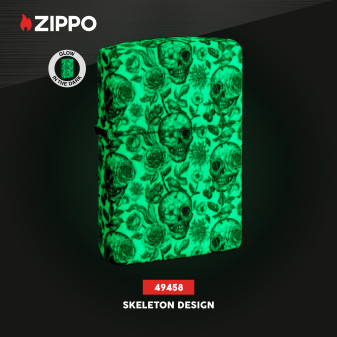 Accendino Zippo 49458 Skeleton Design Ricaricabile Antivento