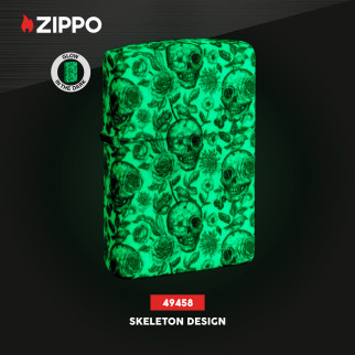 Accendino Zippo 49458 Skeleton Design Ricaricabile Antivento