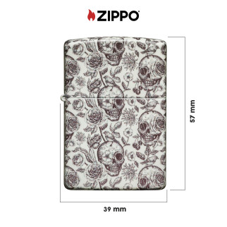 Accendino Zippo 49458 Skeleton Design Ricaricabile Antivento