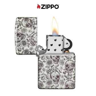 Accendino Zippo 49458 Skeleton Design Ricaricabile Antivento