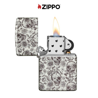 Accendino Zippo 49458 Skeleton Design Ricaricabile Antivento