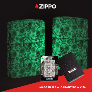 Accendino Zippo 49458 Skeleton Design Ricaricabile Antivento