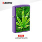 Immagine 2 - Zippo Accendino a Benzina Ricaricabile ed Antivento con Fantasia Leaf Purple Matte - mod. 49790