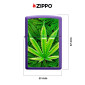 Immagine 4 - Zippo Accendino a Benzina Ricaricabile ed Antivento con Fantasia Leaf Purple Matte - mod. 49790