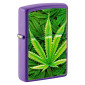 Immagine 1 - Zippo Accendino a Benzina Ricaricabile ed Antivento con Fantasia Leaf Purple Matte - mod. 49790