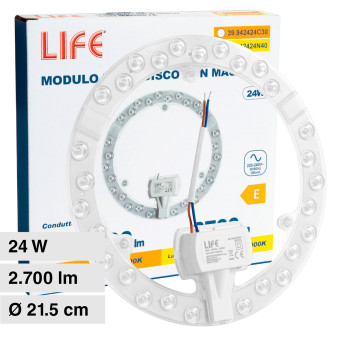 Life Modulo LED Circolina 24W SMD Ø215mm a Disco per Plafoniere con Driver -...