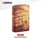 Immagine 2 - Zippo Premium Accendino a Benzina Ricaricabile ed Antivento con Fantasia Pirate Ship Design - mod. 49355