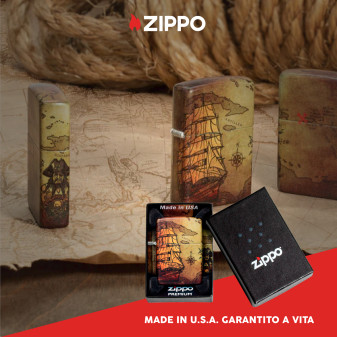 Accendino Zippo Premium 49355 Pirate Ship Design