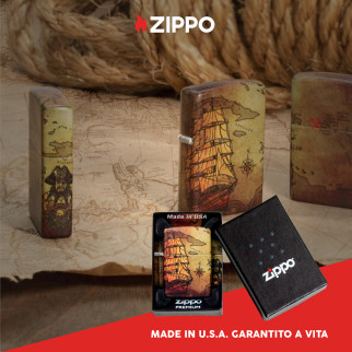Accendino Zippo Premium 49355 Pirate Ship Design