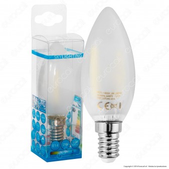 SkyLighting Lampadina LED E14 2W Candela Frost Filamento - mod.