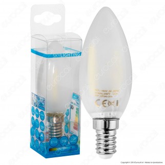 SkyLighting Lampadina LED E14 2W Candela Frost Filamento - mod.