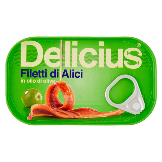 Delicius Filetti di Alici in Olio di Oliva 100% Naturale - Delicius Filetti di Alici in Olio di Oliva 100% Naturale -