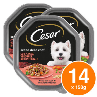 Cesar Scelta dello Chef Cibo per Cani con Manzo Verdure e Riso Integrale - 14...