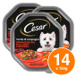Cesar Ricette di Campagna Cibo per Cani con Manzo Pasta Carote e Prezzemolo - 14 Vaschette da 150g