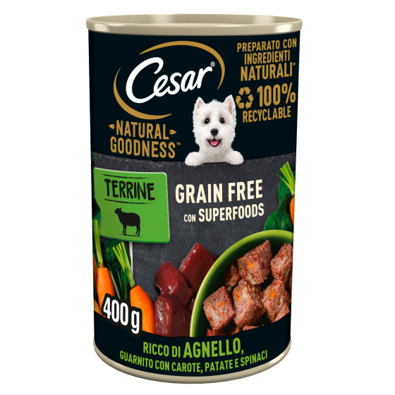 Cibo per Cani Agnello Carote Patate e Spinaci Cesar Natural Goodness Cibo per Cani Agnello Carote Patate e Spinaci Cesar Natural Goodness
