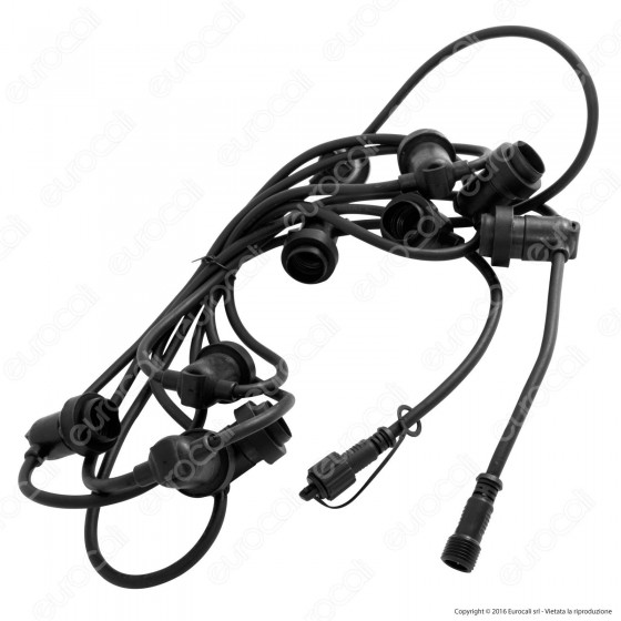Cavo Portalampade Raccordabile con Ingresso e Uscita 2 Pin IP44 Cavo Portalampade Raccordabile con Ingresso e Uscita 2 Pin IP44
