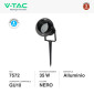 Immagine 2 - V-Tac VT-7704 Portafaretto da Giardino con Portalampada per Lampadine GU10 Picchetto da Interramento Alluminio Nero - SKU 7572