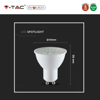Lampadina LED GU10 5W Faretto Spotlight 110° V-Tac Evolution VT-2335