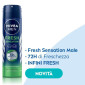 Immagine 3 - Nivea Men Fresh Sensation Infini Fresh Deodorante Spray Uomo 72h Antitraspirante e Antibatterico - Flacone da 150ml