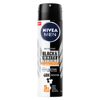 Nivea Men Black&White Invisible Deodorante Spray Uomo 48H Skin Active...