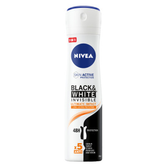 Nivea Black&White Invisible Deodorante Spray 48H Skin Active Protection...