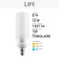 Immagine 5 - Life Lampadina LED E14 12W SMD Tubolare T45 - mod. 39.920524C30 / 39.920524N40 / 39.920524F65