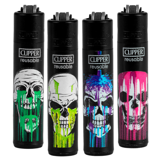 Clipper Wild Skulls 2 Ricaricabili 4 Accendini a Pietrina Clipper Wild Skulls 2 Ricaricabili 4 Accendini a Pietrina