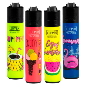 Clipper Enjoy Summer 3 Ricaricabili 4 Accendini a Pietrina