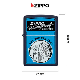 Accendino Zippo mod. 48144 Fan Test Design Ricaricabile Antivento