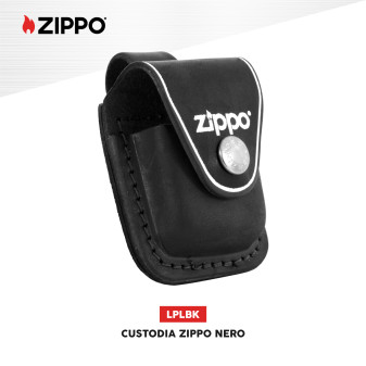 Custodia Zippo in Vera Pelle per Accendini mod. LPLBK Nera