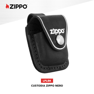 Custodia Zippo in Vera Pelle per Accendini mod. LPLBK Nera