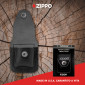 Immagine 5 - Zippo Custodia in Vera Pelle per Accendini Colore Nero e Logo Argentato - mod. LPLBK