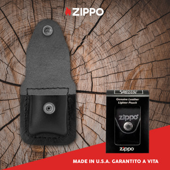 Custodia Zippo in Vera Pelle per Accendini mod. LPLBK Nera