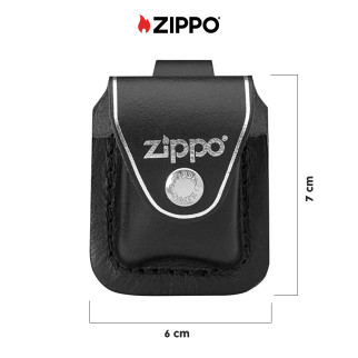 Custodia Zippo in Vera Pelle per Accendini mod. LPLBK Nera