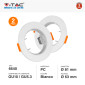 Immagine 2 - V-Tac VT-929 Super Saver Pack 2x Portafaretto Rotondo Fisso da Incasso per Lampadine GU10 e GU5.3 (MR16) Bianco - SKU 6640