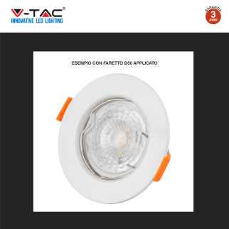 VT-929 2 Portafaretti Rotondi Bianchi per GU10 GU5.3 V-Tac