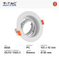 Immagine 2 - V-Tac VT-933 Portafaretto Rotondo Orientabile da Incasso per Lampadine GU10 e GU5.3 (MR16) Bianco - SKU 6658