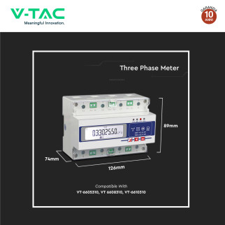 VT-6610310 Misuratore Inverter Trifase Fotovoltaici V-Tac