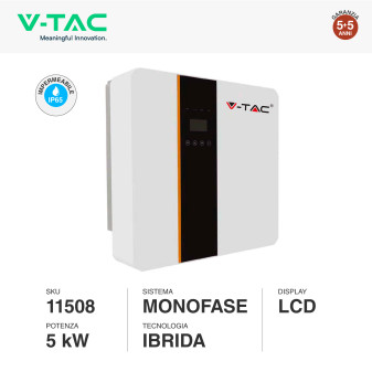 VT-6606103 Inverter 5kW Monofase Pannelli Fotovoltaici V-Tac