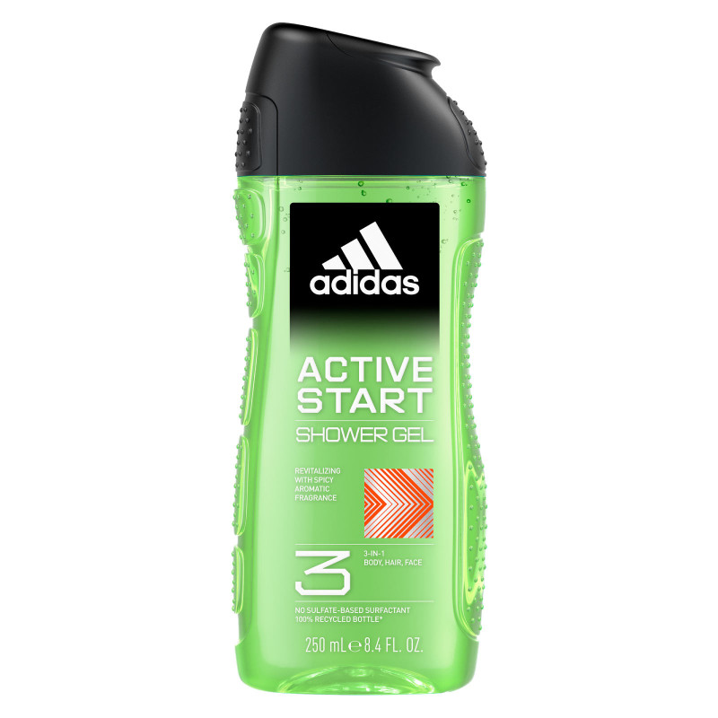 Active Start Shower Gel Uomo 3in1 Corpo Capelli Viso Adidas
